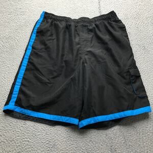 Nike Basketball Shorts Mens Medium Mesh Lined Pocket Black Blue